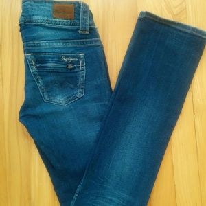 Straight blue jeans